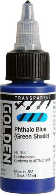 HIGH FLOW ACR TRANSPARENT PHTHLO BLUE GREEN SHADE 1OZ