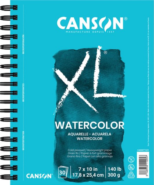 XL Watercolor Pad 7X10 Wirebound 30 Sheets