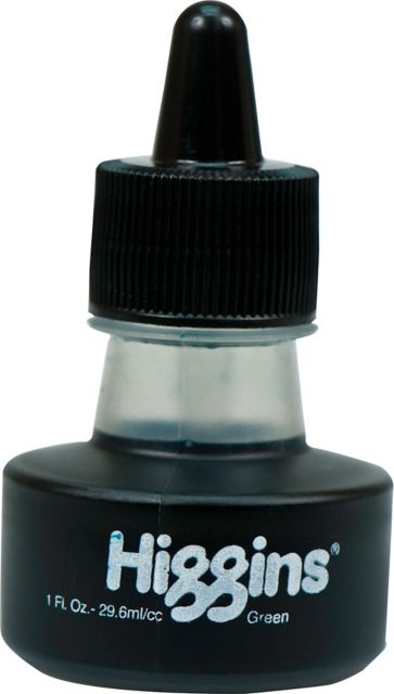 HIGGINS PIGMENTED WATERPROOF INK GREEN 1 OZ