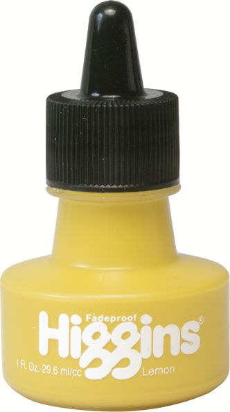 HIGGINS PIGMENTED WATERPROOF INK LEMON 1 OZ