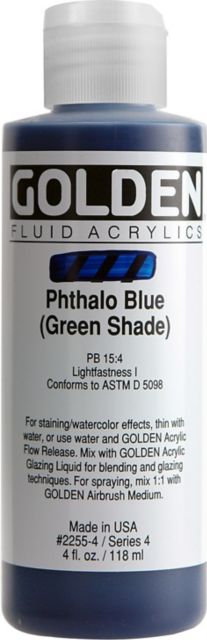 Fluid Acrylic Pthalo Blue (Green Shade ) 4 oz
