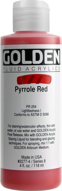 Fluid Acrylic Pyrrole Red 4 oz