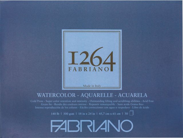 1264 WATERCOLOR TAPEBOUND PAD 140 COLD PRESS 18X24 30 SHEETS