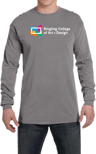 Ringling School Comfort Colors Long Sleeve T Shirt Ringling College of Art and Design Primary Mark - ONLINE ONLY