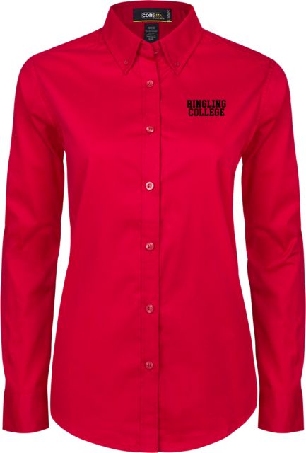 Ringling School Womens Twill Button Down Long Sleeve  Collegiate Ringling College - ONLINE ONLY